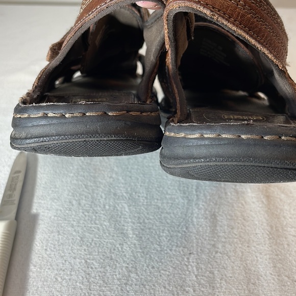 Mens Fisherman Sandals 8M Closed Toe Brown Leather Shoes - Picture 9 of 11